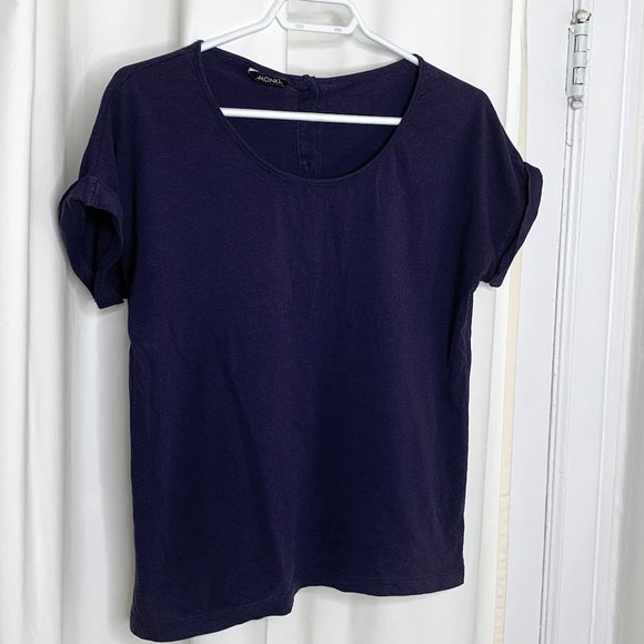 Button up back cuff sleeve Monki t-shirt - Picture 1 of 3